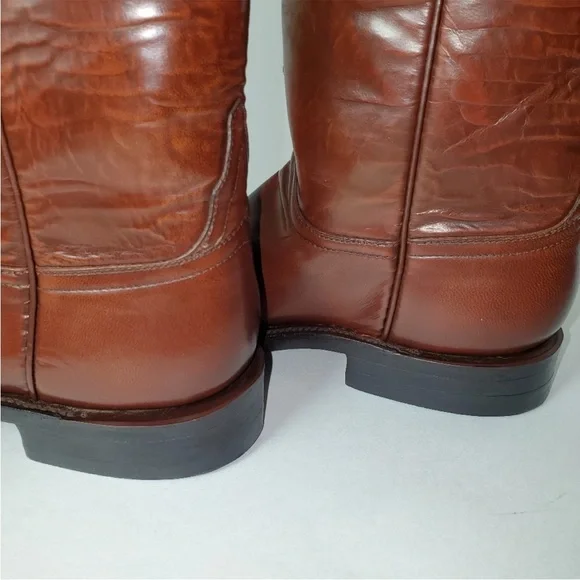 Lucchese Classics Men's Western Roper Boots Color Brown Size 7 B Handmade - Picture 5 of 15